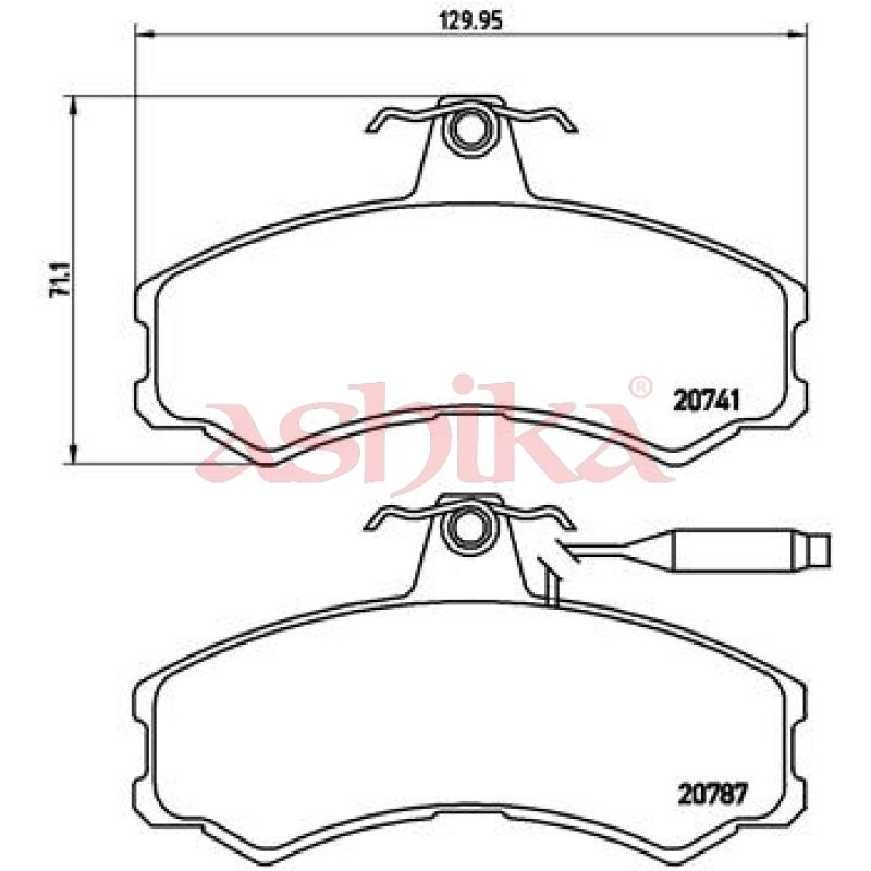 Jeu de 4 plaquettes de frein avant ASHIKA 50-00-0606 - Visuel 1