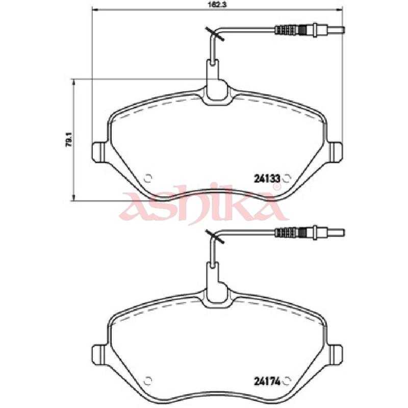 Jeu de 4 plaquettes de frein avant ASHIKA 50-00-0619 - Visuel 1