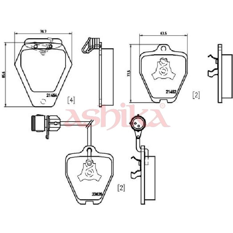 Jeu de 4 plaquettes de frein avant ASHIKA 50-00-0920 - Visuel 1