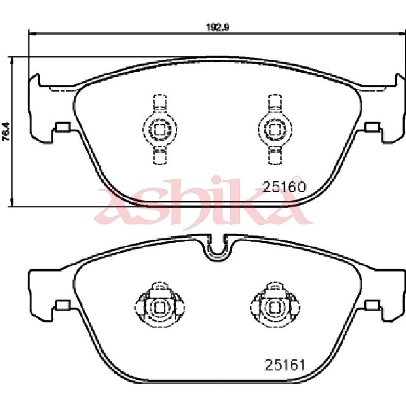 Jeu de 4 plaquettes de frein avant ASHIKA 50-00-0930 - Visuel 1