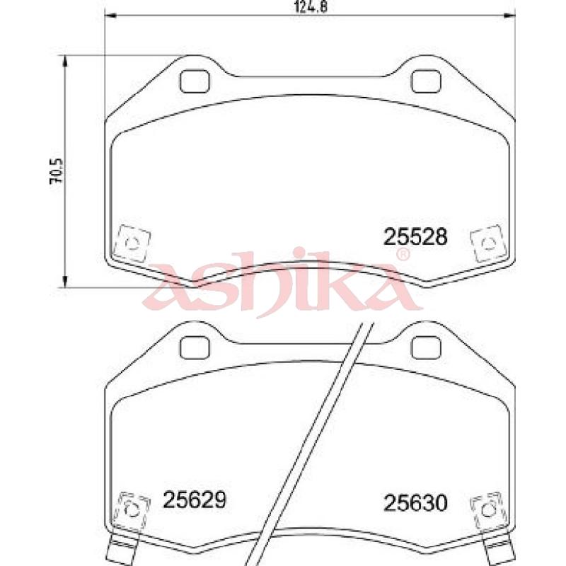 Jeu de 4 plaquettes de frein avant ASHIKA 50-03-3004 - Visuel 1