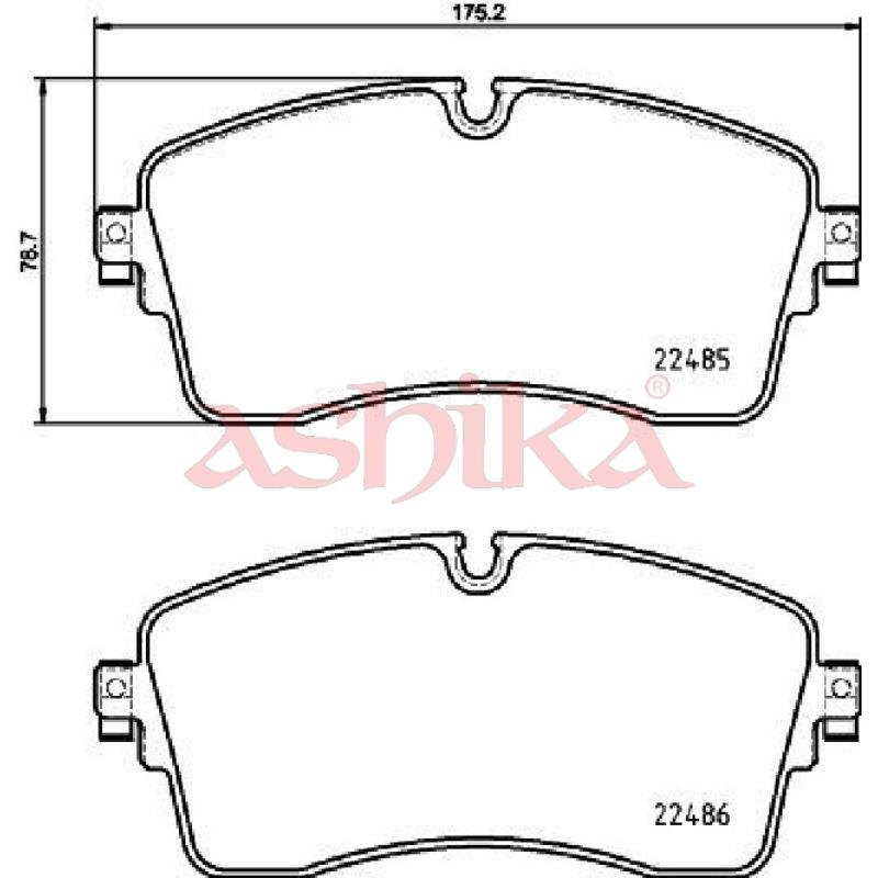 Jeu de 4 plaquettes de frein avant ASHIKA 50-0L-L14 - Visuel 1