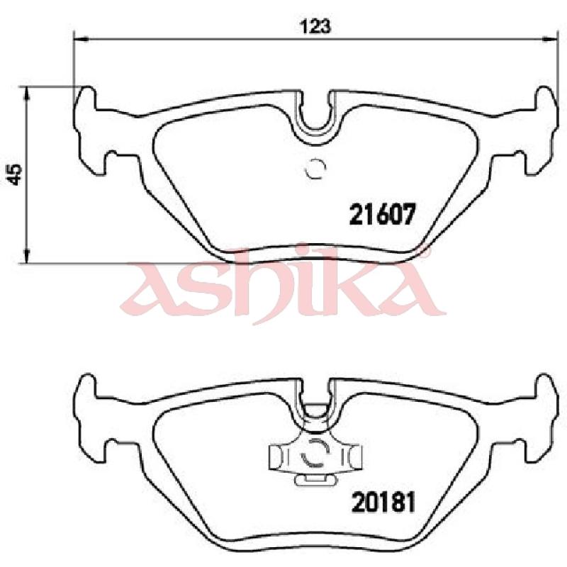 Jeu de 4 plaquettes de frein arrière ASHIKA 51-00-0105 - Visuel 1