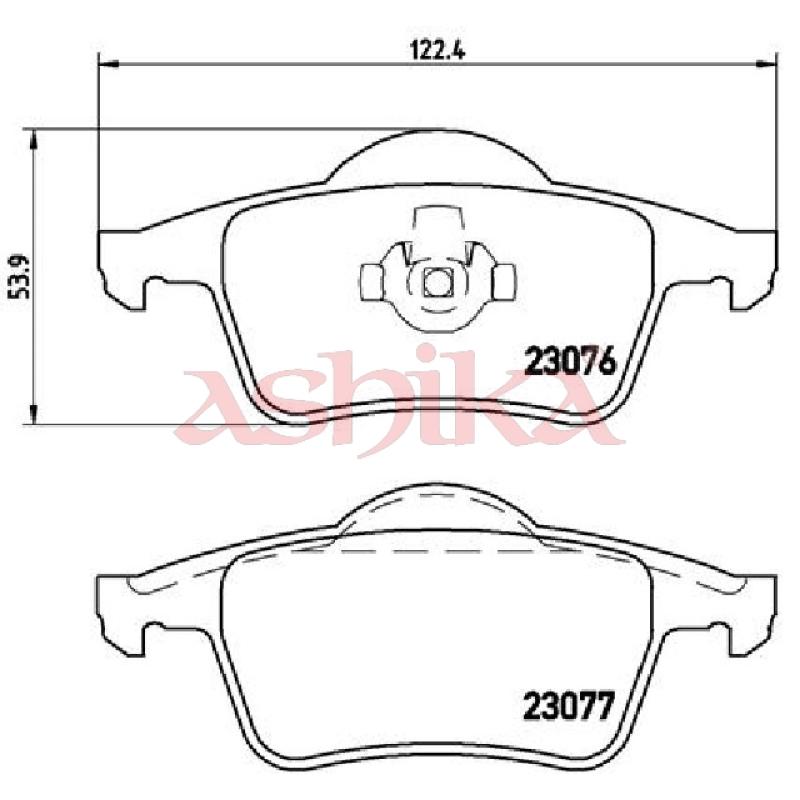 Jeu de 4 plaquettes de frein arrière ASHIKA 51-00-0317 - Visuel 1