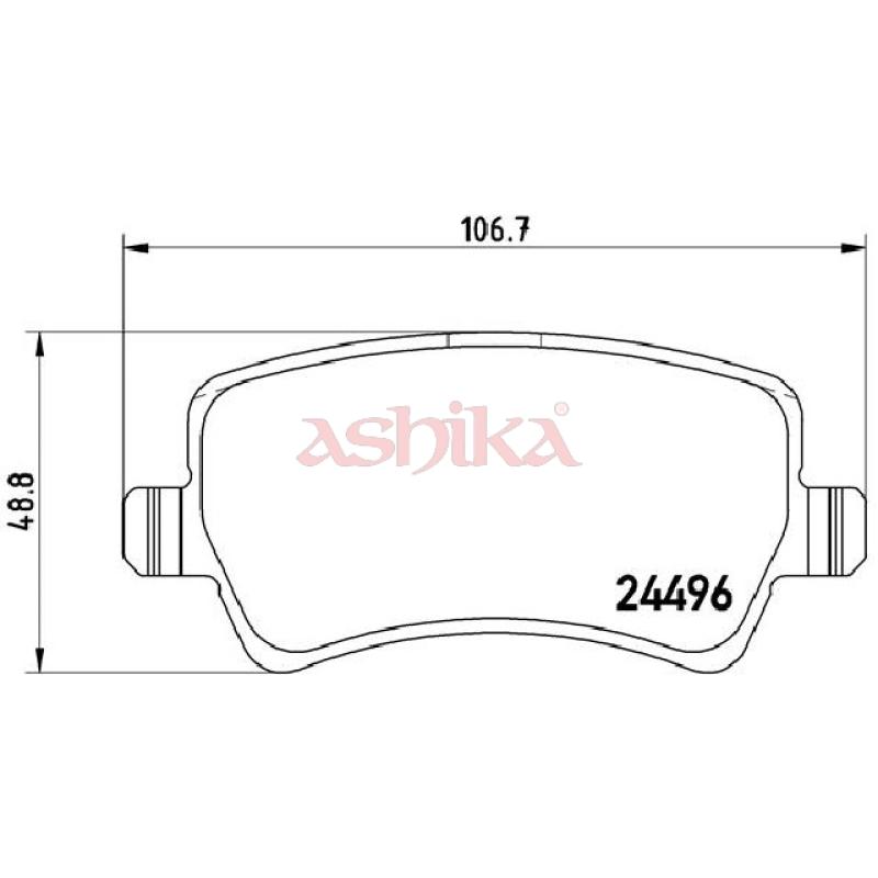 Jeu de 4 plaquettes de frein arrière ASHIKA 51-00-0321 - Visuel 1