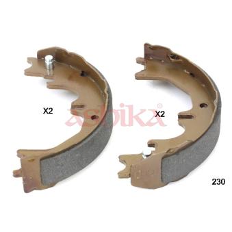 Jeu de mâchoires de frein, frein de stationnement ASHIKA 55-02-230