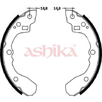 Jeu de mâchoires de frein ASHIKA [55-03-398]