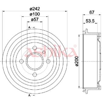 Tambour de frein ASHIKA OEM 568057 Tambour de frein ASHIKA OEM 568057