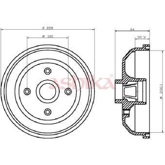Tambour de frein ASHIKA OEM 418025