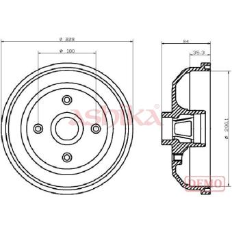 Tambour de frein ASHIKA OEM 418025