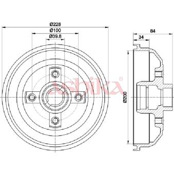 Tambour de frein ASHIKA OEM 90135504