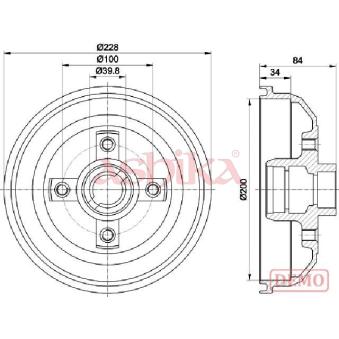 Tambour de frein ASHIKA OEM 90135504