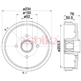 Tambour de frein ASHIKA OEM 8200290352
