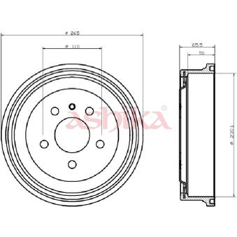 Tambour de frein ASHIKA OEM 568060
