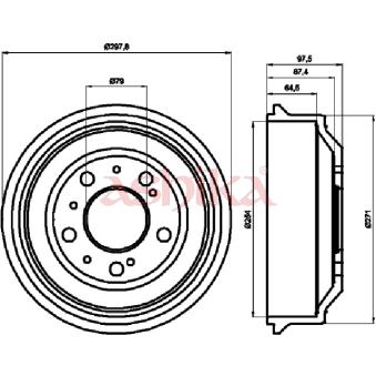 Tambour de frein ASHIKA OEM 1306211080