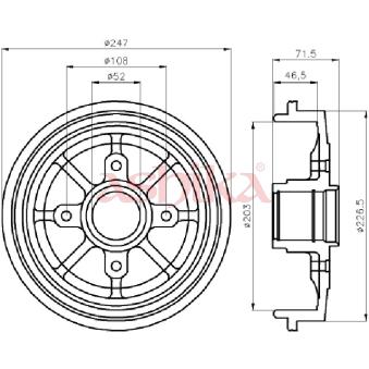 Tambour de frein ASHIKA OEM 424747