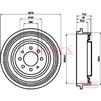 Tambour de frein ASHIKA OEM 7700710511 Tambour de frein ASHIKA OEM 7700710511