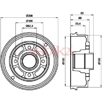 Tambour de frein ASHIKA OEM 7700419824 Tambour de frein ASHIKA OEM 7700419824