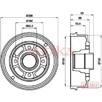 Tambour de frein ASHIKA OEM 7700419824 Tambour de frein ASHIKA OEM 7700419824