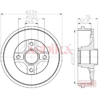 Tambour de frein ASHIKA OEM 432039745R Tambour de frein ASHIKA OEM 432039745R