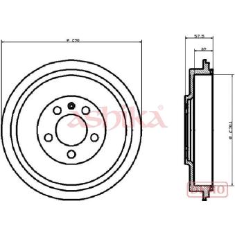 Tambour de frein ASHIKA OEM 1J0609617B