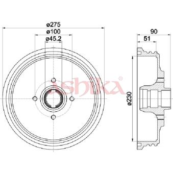 Tambour de frein ASHIKA OEM 6K9501615D