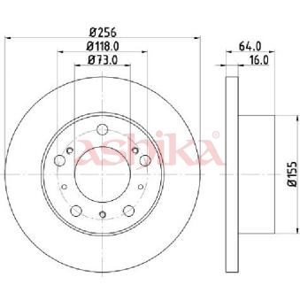 Jeu de 2 disques de frein avant ASHIKA 60-00-0267C