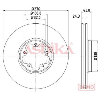 Jeu de 2 disques de frein avant ASHIKA OEM 4078769