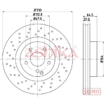Jeu de 2 disques de frein avant ASHIKA OEM 2304210512