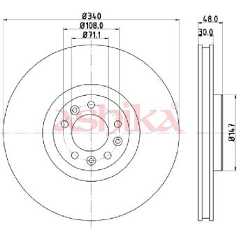 Jeu de 2 disques de frein avant ASHIKA 60-00-0611