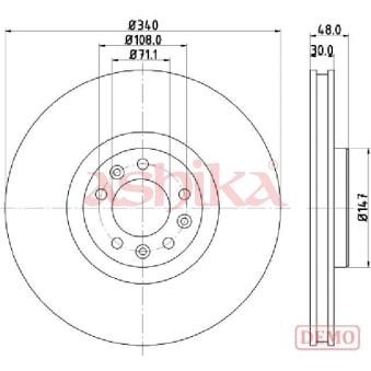 Jeu de 2 disques de frein avant ASHIKA 60-00-0611C