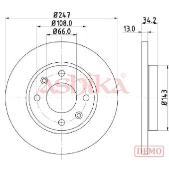 Jeu de 2 disques de frein avant ASHIKA OEM 4246R9