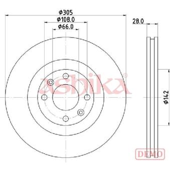 Jeu de 2 disques de frein avant ASHIKA OEM 4249G8