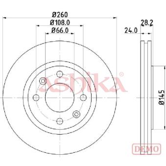 Jeu de 2 disques de frein avant ASHIKA OEM 4246L9