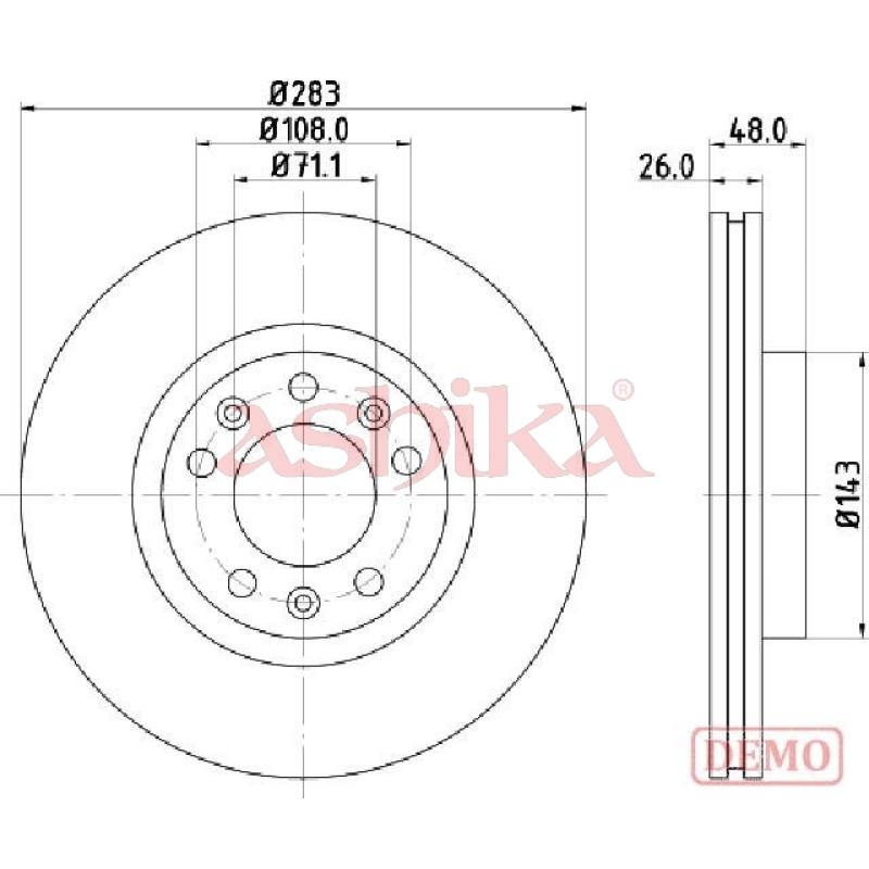 Jeu de 2 disques de frein avant ASHIKA 60-00-0633C - Visuel 1