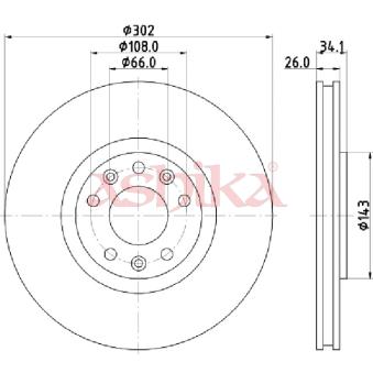 Jeu de 2 disques de frein avant ASHIKA 60-00-0635