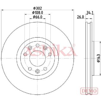 Jeu de 2 disques de frein avant ASHIKA 60-00-0635C