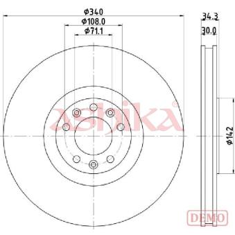 Jeu de 2 disques de frein avant ASHIKA [60-00-0636C]