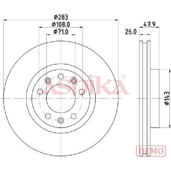 Jeu de 2 disques de frein avant ASHIKA OEM 9803918180 Jeu de 2 disques de frein avant ASHIKA OEM 9803918180