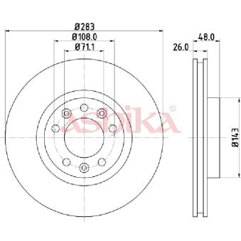 Jeu de 2 disques de frein avant ASHIKA OEM 9675223380