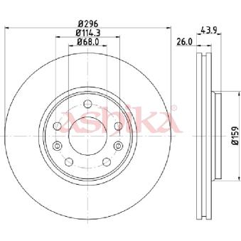 Jeu de 2 disques de frein avant ASHIKA OEM 402066813R Jeu de 2 disques de frein avant ASHIKA OEM 402066813R