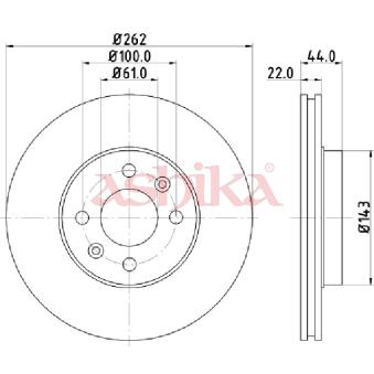 Jeu de 2 disques de frein avant ASHIKA OEM 7701204300