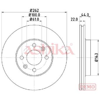 Jeu de 2 disques de frein avant ASHIKA OEM 7701204300
