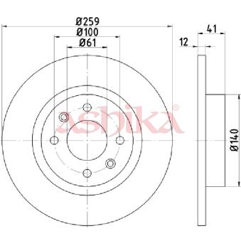 Jeu de 2 disques de frein avant ASHIKA OEM 7701208252