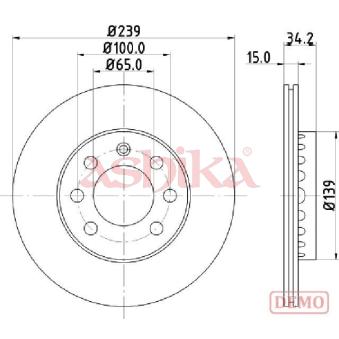 Jeu de 2 disques de frein avant ASHIKA 60-00-0904C