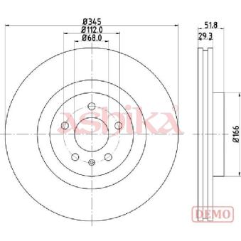 Jeu de 2 disques de frein avant ASHIKA OEM 8K0615301M