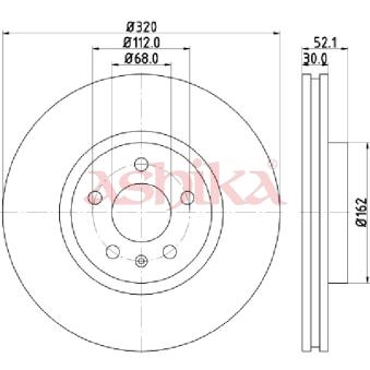 Jeu de 2 disques de frein avant ASHIKA OEM 8R0615301 Jeu de 2 disques de frein avant ASHIKA OEM 8R0615301