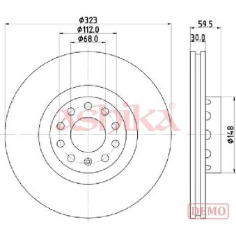 Jeu de 2 disques de frein avant ASHIKA OEM 4D0615301J
