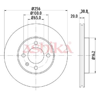 Jeu de 2 disques de frein avant ASHIKA OEM 357615301D