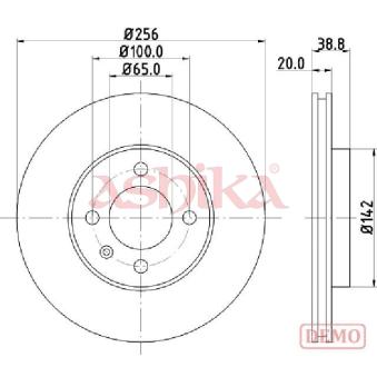 Jeu de 2 disques de frein avant ASHIKA OEM 357615301D